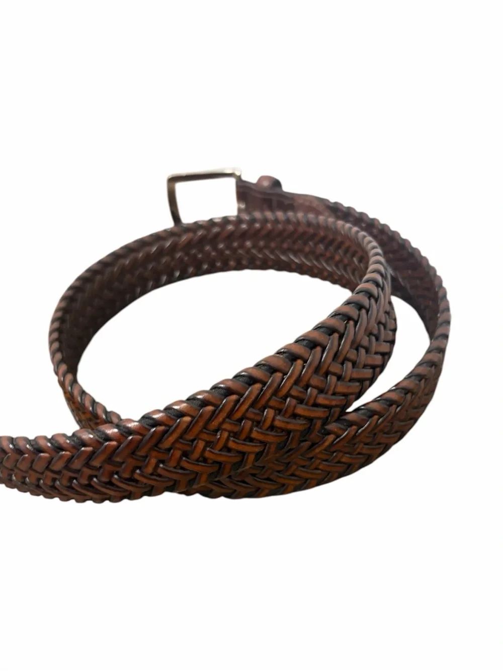 Dockers Men’s Dark Brown Woven Leather Belt - 50